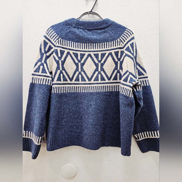 For The Republic Navy and Cream Crewneck Sweater - Picture 2 of 5